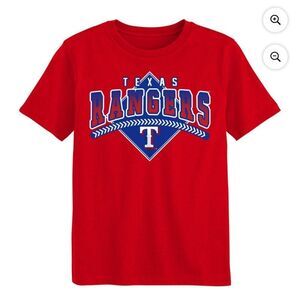 NEW Boy's Texas Rangers Red Short sleeve Shirt Med NWT